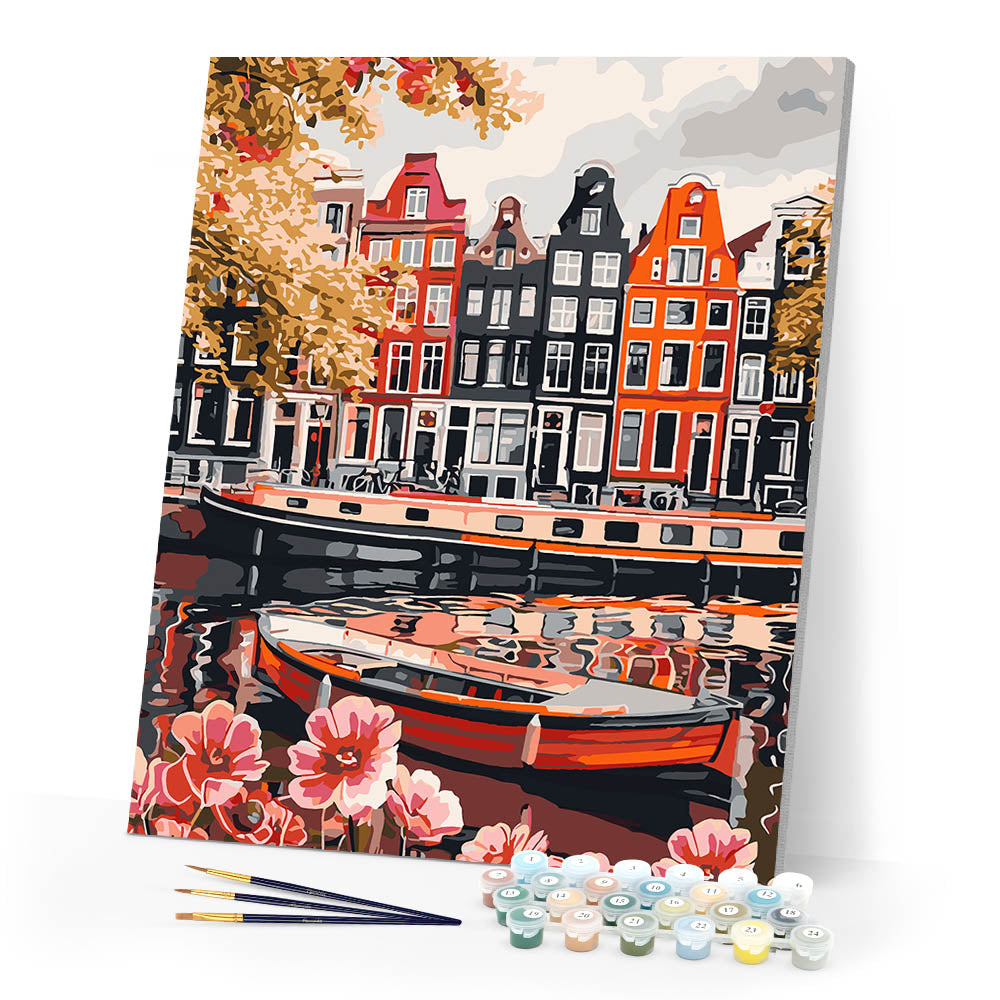 Paint by numbers kit Amsterdam Waterfront Figured'Art