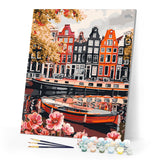 Paint by numbers kit Amsterdam Waterfront Figured'Art
