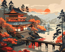 Load image into Gallery viewer, Paint by numbers kit for adults Vintage Pagoda View Figured'Art
