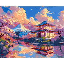 Load image into Gallery viewer, Temple View with Mount Fuji