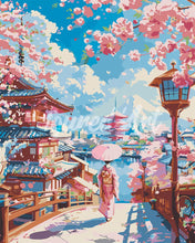 Load image into Gallery viewer, Paint by numbers kit Sakura Street in Kyoto Figured'Art