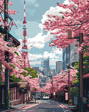 Load image into Gallery viewer, Paint by numbers kit Tokyo Sakura Street Figured'Art