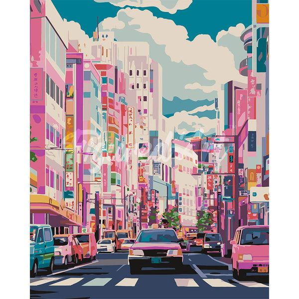 Bustling Street of Japan