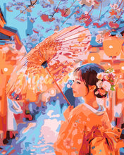 Load image into Gallery viewer, Paint by numbers kit Kimono Girl on Sakura Street Figured'Art