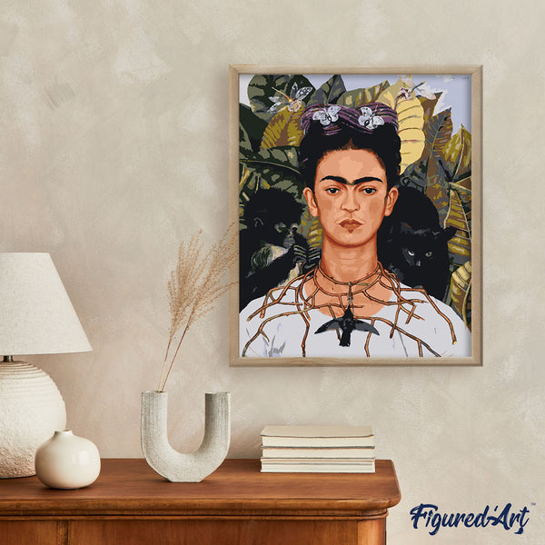 Frida - Self Portrait with Thorn Necklace and Hummingbird