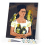 Paint by numbers kit Frida - Me and My Parrots Figured'Art