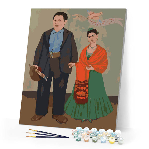 Paint by numbers kit Frida - Frida and Diego Rivera Figured'Art