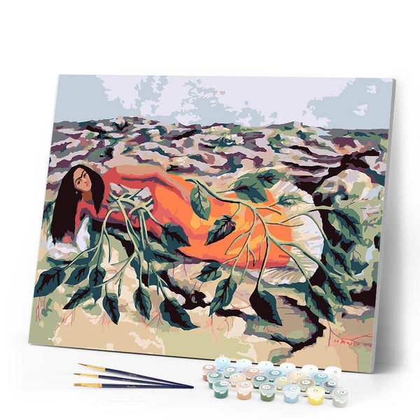 Paint by numbers kit Frida - Roots Figured'Art