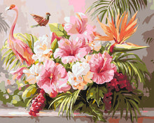 Load image into Gallery viewer, Paint by numbers kit Hibiscus and Flamingo Figured'Art