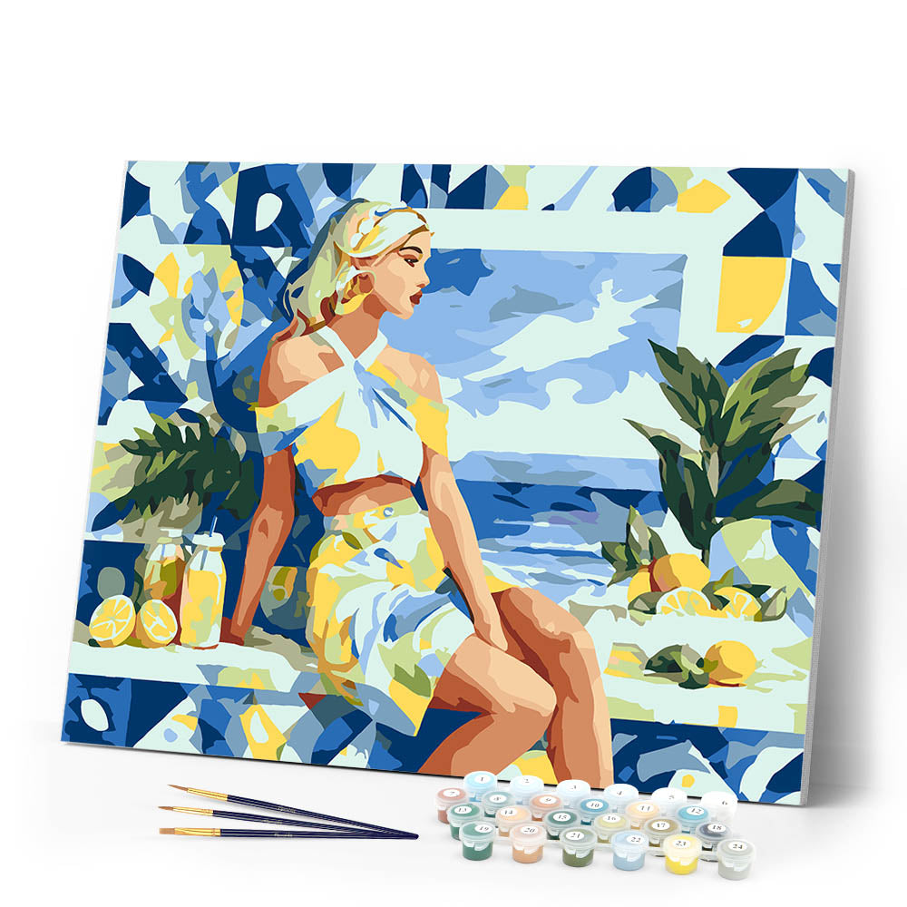 Paint by numbers kit Lemon Breeze Woman Figured'Art