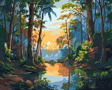 Load image into Gallery viewer, Paint by numbers kit Tropical Forest Lake Figured'Art
