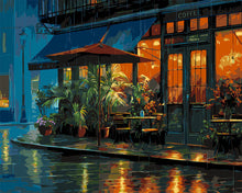 Load image into Gallery viewer, Paint by numbers kit Rainy Cafe Corner Figured'Art