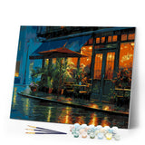 Paint by numbers kit Rainy Cafe Corner Figured'Art