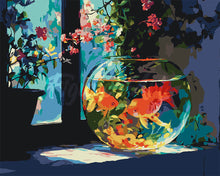 Load image into Gallery viewer, Paint by numbers kit Sunlit Fishbowl Figured'Art