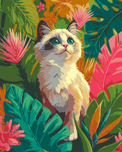 Load image into Gallery viewer, Paint by numbers kit Ragdoll Kitten in Jungle Figured'Art