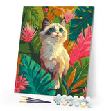 Paint by numbers kit Ragdoll Kitten in Jungle Figured'Art