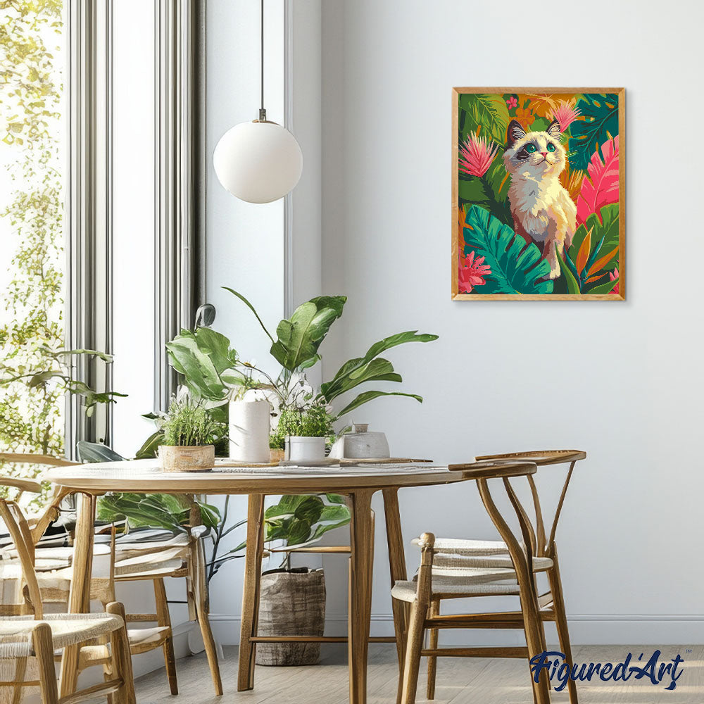 Paint by Numbers for adults - Ragdoll Kitten in Jungle – Figured'Art