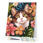 Paint by numbers kit Cat with Tropical Flowers Figured'Art