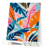 Paint by numbers kit Colorful Banana Leaves Figured'Art