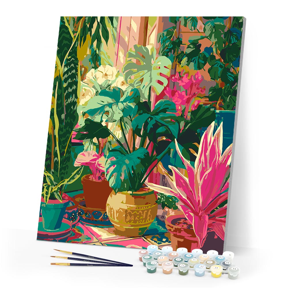 Paint by numbers kit Indoor Tropical Garden Figured'Art