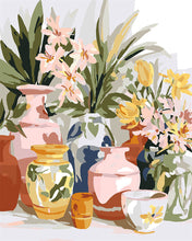 Load image into Gallery viewer, Paint by numbers kit Pottery and Flowers Figured'Art
