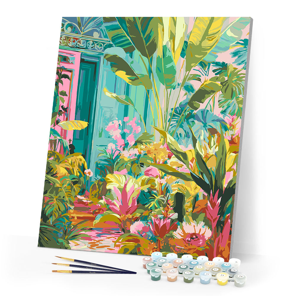 Paint by numbers kit Tropical Doorway Figured'Art