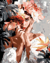 Load image into Gallery viewer, Paint by numbers kit Floral Girl Portrait Figured'Art