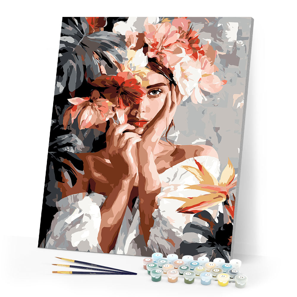 Paint by numbers kit Floral Girl Portrait Figured'Art