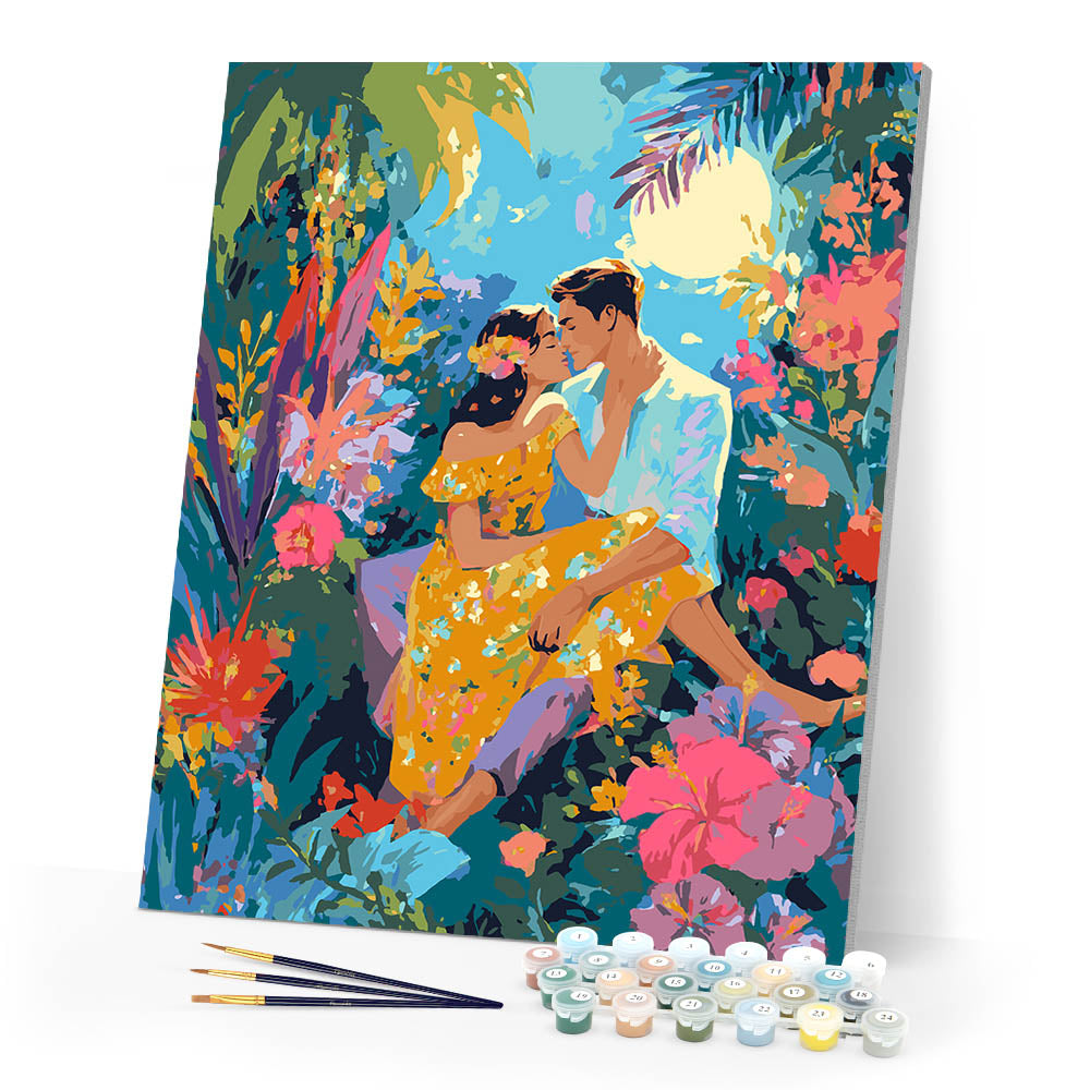 Paint by numbers kit for adults Tropical Romance Figured'Art
