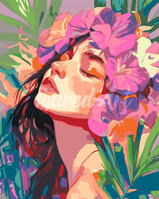 Load image into Gallery viewer, Paint by numbers kit for adults Floral Pretty Girl Figured'Art