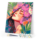 Paint by numbers kit for adults Floral Pretty Girl Figured'Art