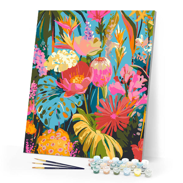 Paint by numbers kit Vivid Tropical Garden Figured'Art