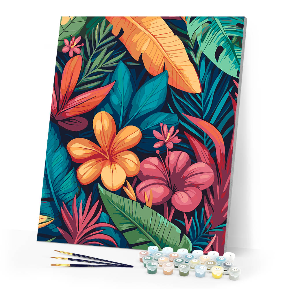 Paint by numbers kit Tropical Pattern Figured'Art