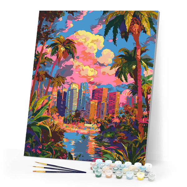 Paint by numbers kit Jungle Meets City Figured'Art
