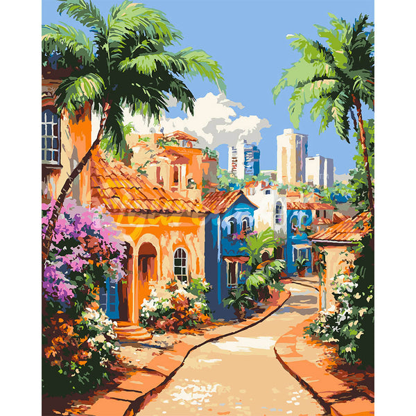 Tropical Hillside Town