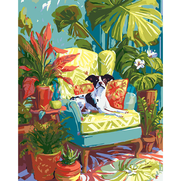 Plant Corner with Dog