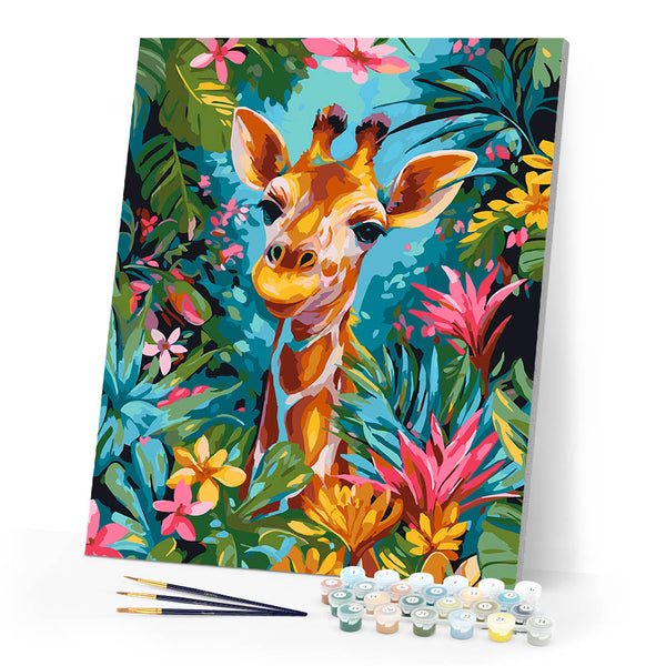 Paint by numbers kit Tropical Giraffe Figured'Art