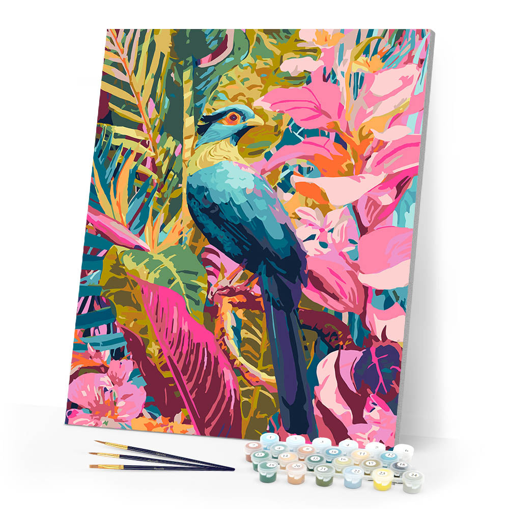 Paint by numbers kit Tropical Blue Bird Figured'Art