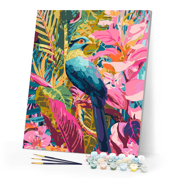 Paint by numbers kit Tropical Blue Bird Figured'Art