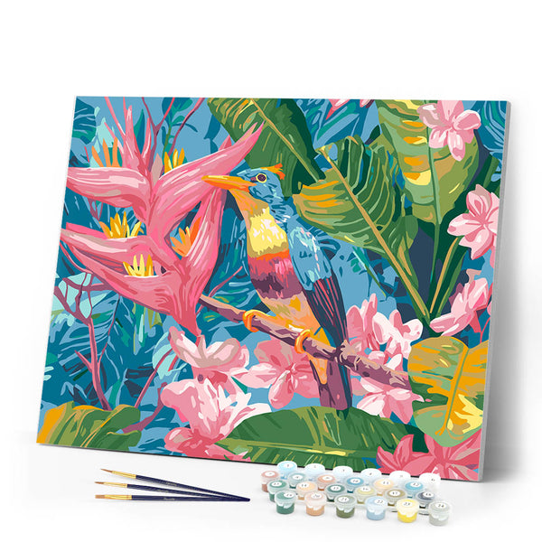 Paint by numbers kit Tropical Jungle Bird Figured'Art