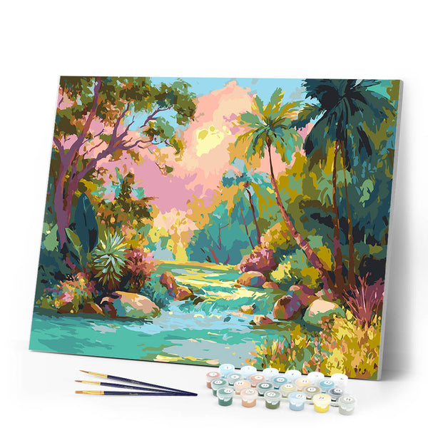 Paint by numbers kit Tropical Stream Figured'Art