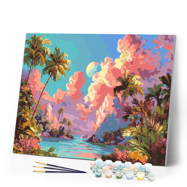 Paint by numbers kit Tropical Dream Bay Figured'Art
