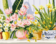 Load image into Gallery viewer, Paint by numbers kit Pastel Flower Pots Figured'Art
