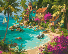 Load image into Gallery viewer, Paint by numbers kit Tropical Seaside Village Figured'Art