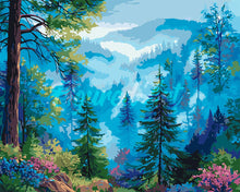 Load image into Gallery viewer, Paint by numbers kit Misty Pine Valley Figured'Art