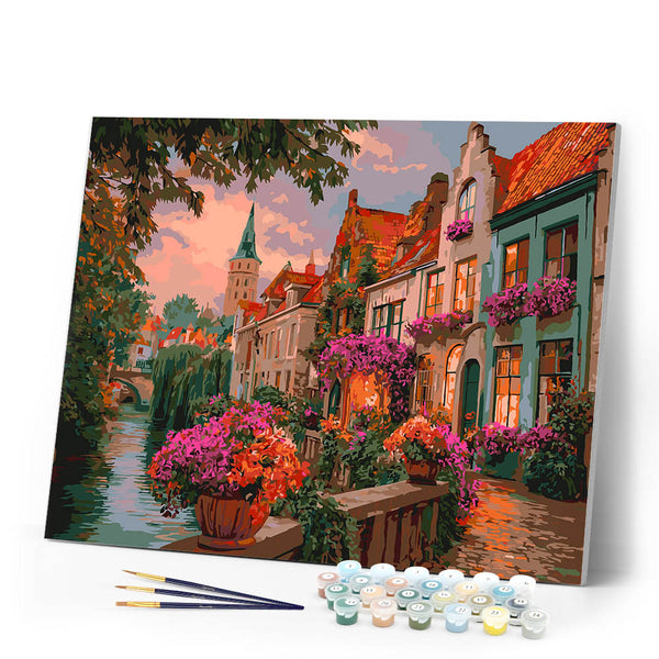 Paint by numbers kit Canal Houses Figured'Art