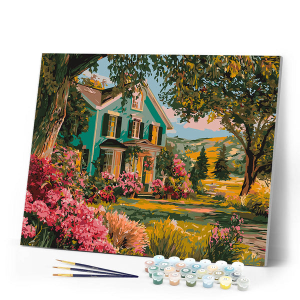 Paint by numbers kit Blooming Garden Porch Figured'Art