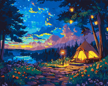 Load image into Gallery viewer, Paint by numbers kit Starlit Camping Night Figured'Art
