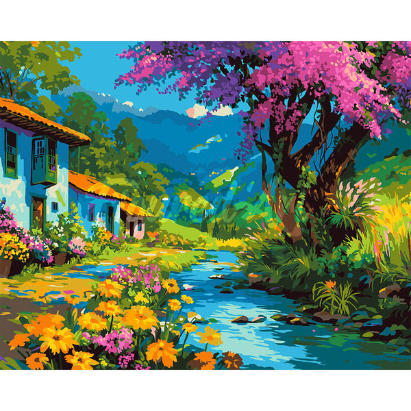 Colorful Village Stream