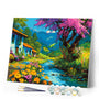 Paint by numbers kit Colorful Village Stream Figured'Art